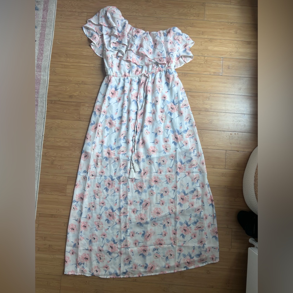 Miami Off the Shoulder Floral Dress in Pink and Blue